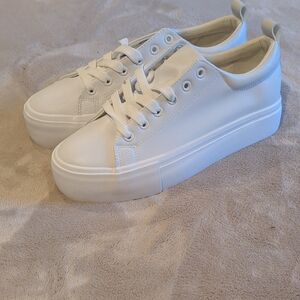 Women's White Platform Sneakers